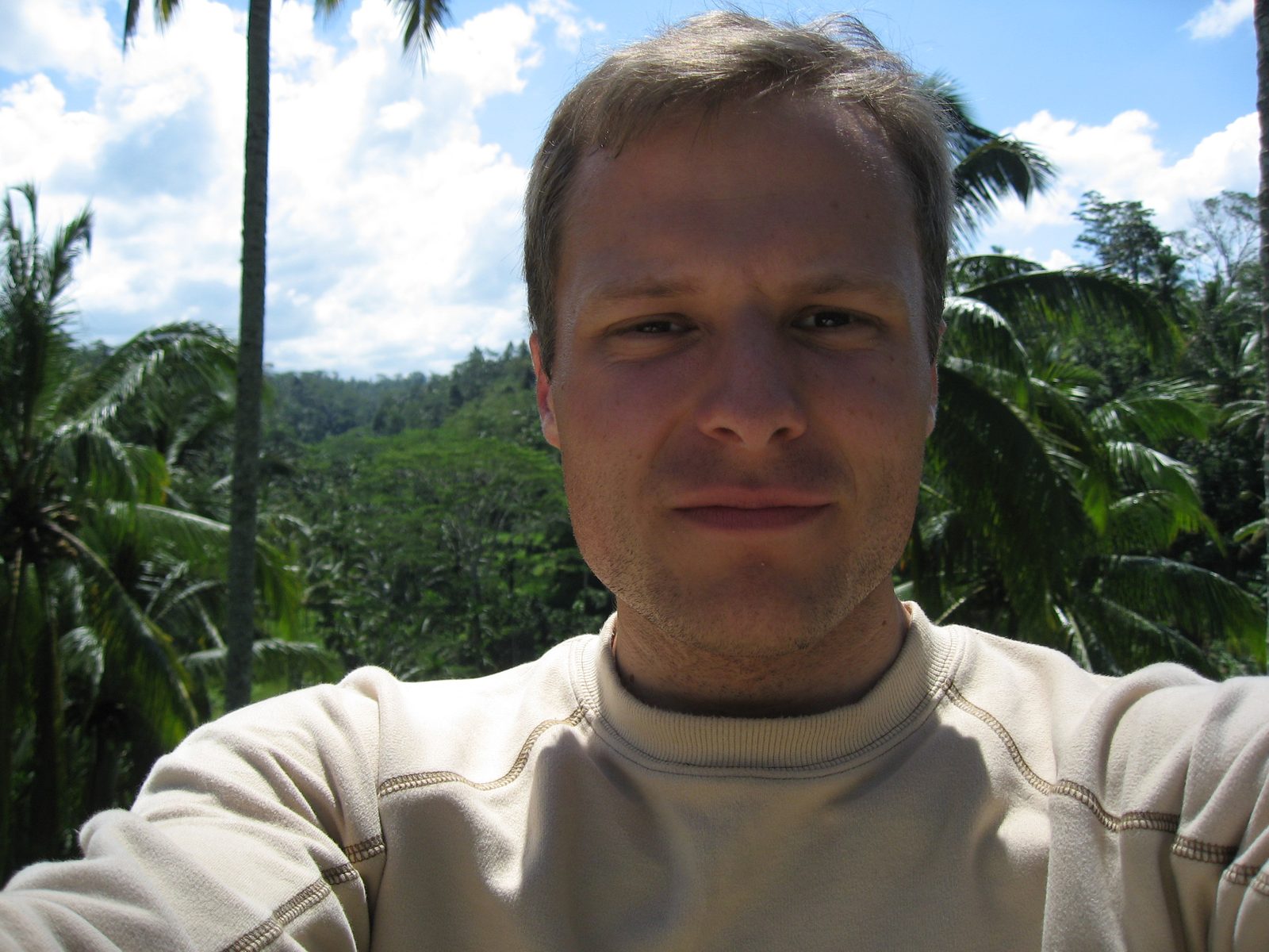 John, self portrait, rice paddies of Bali.