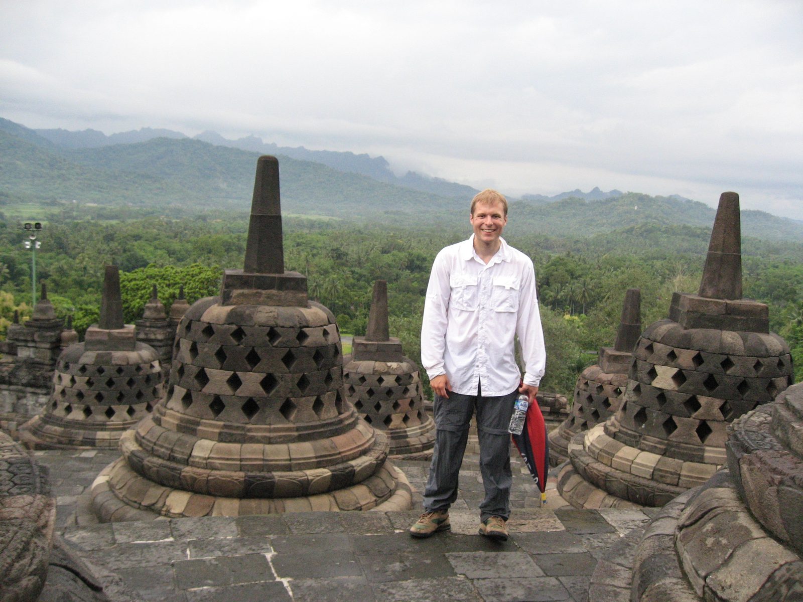 John at the 8th (?) level of Borobudur.