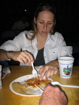 It might not look it, but I'm growling at the pancake.