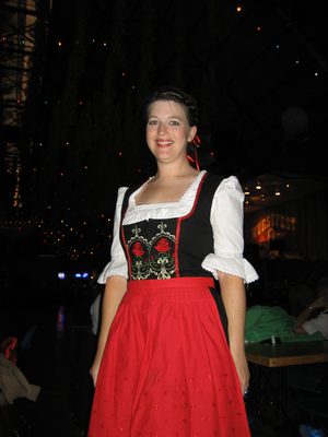 Kim in here very pretty drindl.  Austin wore lederhosen. 