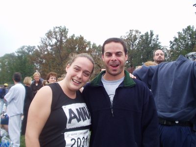 Anna and Craig before Anna began running the 2003 Marine...