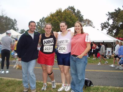 Craig, Anna, Jennifer, Catherine, pre-Marathon.