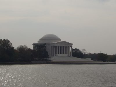 The Jefferson Memorial, across the Tidal Basin in Washington, DC.