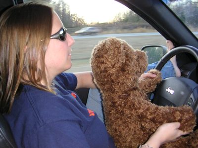 On the drive home, Catherine's bear (who, seriously, I...