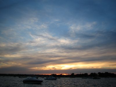 Sunset on the sound in July.