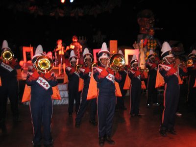 High school students (or so I assumed) being the "band"...