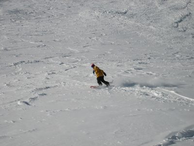 Making a turn in the fluff of "The Bowl".