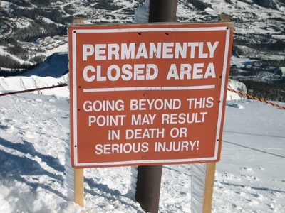 This sign was nearby.  Oh no!  Yeah, I generally kept my...