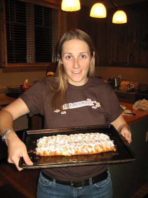 Om nom nom.  Also on display: awesome new Scrabble tshirt.