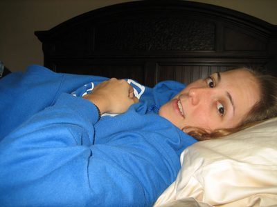 Catherine relaxing.