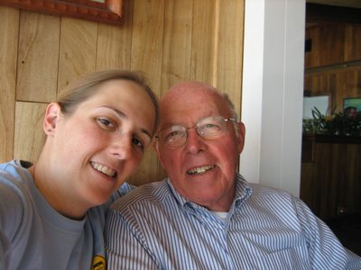 Catherine and Dad at Duke's in Malibu