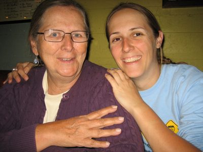 Mom and Catherine at dinner.