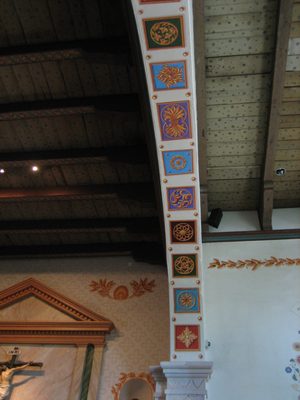 Painted "tiles" within the Mission.