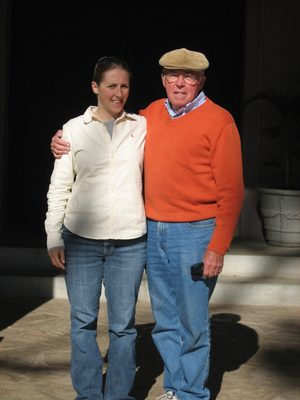 Catherine and Dad outside the Mission.