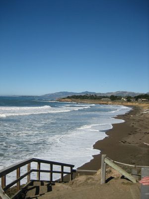 Looking out on the beach.