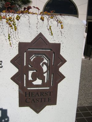 Hearst Castle logo outside the Visitor Center.