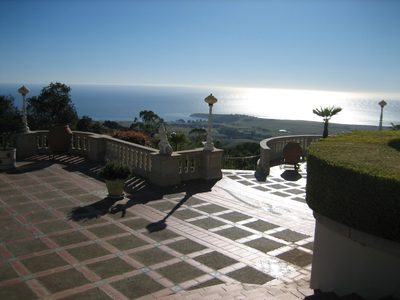 Looking out at the Pacific from the castle terrace. I...