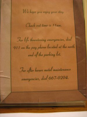 The lodge we stayed at in Big Sur had this helpful...