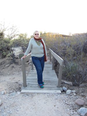 Mom on the nature trail in Sabino Canyon.