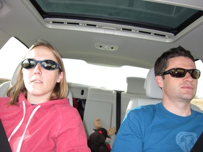 Catherine, Marty the Moose, and Jay drive across Arizona.