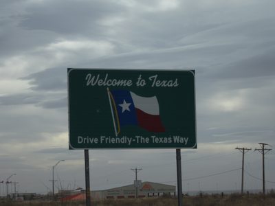 Welcome to Texas.  Drive Friendly - The Texas Way.