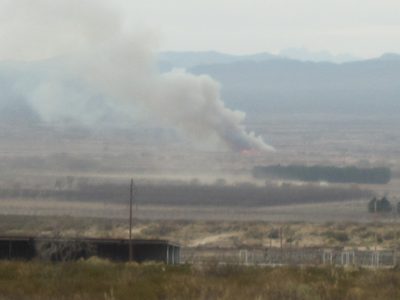 Looking across the border to a fire in Mexico.