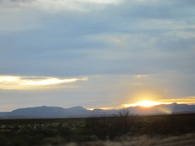 Uh-oh.  Sunset.  The speed limit dropped from 80 (80!!)...