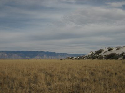 Looking east towards the Rockies, now behind us in our trek.