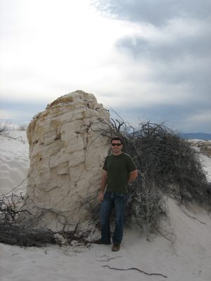Jay with a big block of sandstone.