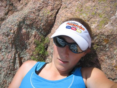 Hanging out, relaxing on a rock.