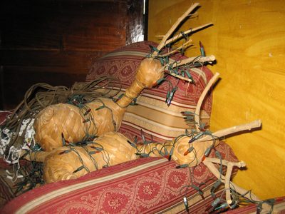 El Salvadorian Christmas reindeer, in the living room,...