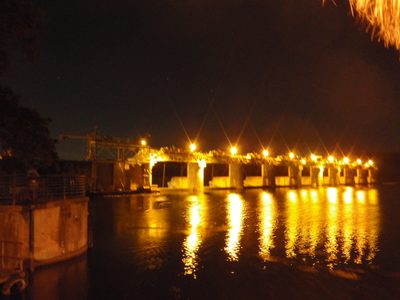 Looking at Tom Miller Dam (bottom of Lake Austin) from...