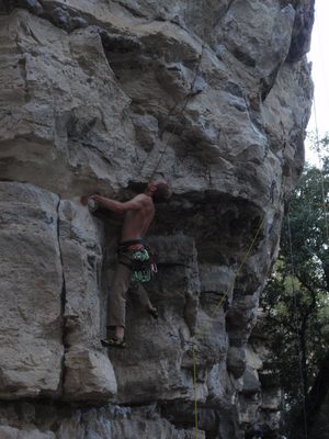 Looking around the ledge.