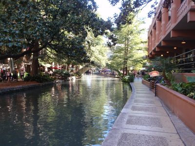 Looking at the river in San Antonio.