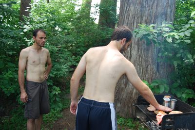 James checks temperatures; Jose observes.