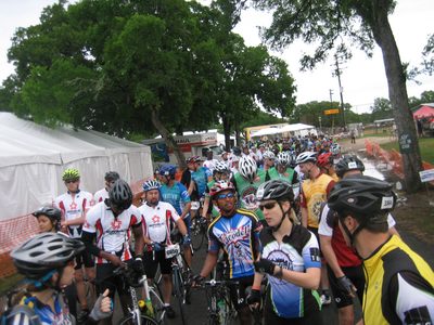 Looking towards the end of the start line.  Kate,...