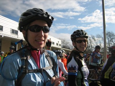 Kate and Kelsey before the start of the Pedal Thru The...