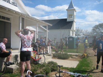 One of rest stops (halfway point ~ 25 mi) during Pedal...