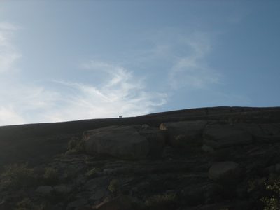 Looking at the top of E-Rock from the path to Turkey...