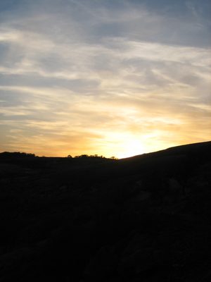 Sunset over the corner of E-Rock.  All both times I've...