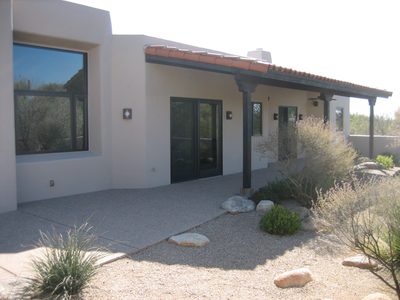 Looking back towards the house.  Window on the left is...