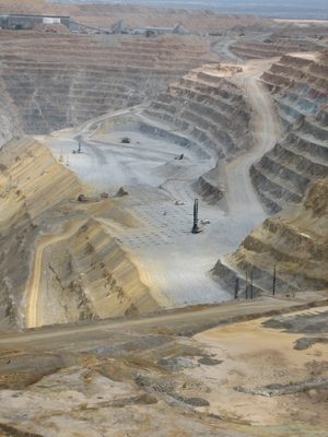 Mining operations.  The drill in the foreground is...