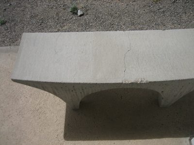 Uh-oh.  Your concrete bench is cracked!