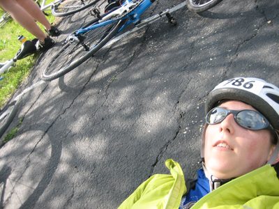 Resting at the 45ish mile rest stop.  My back hurt at...