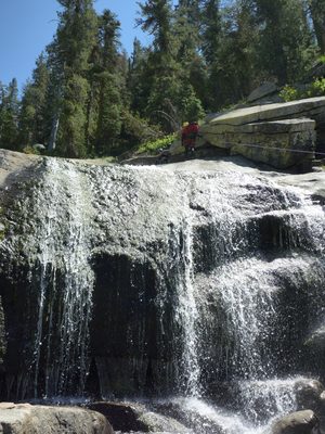 John at the top of the waterfall.