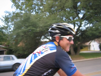 Roberto rides by.