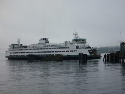 Our boat, the Puyallup, pulling into the dock to pick us up.