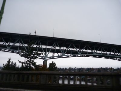 Crazy big truss bridge on I-5 near the University of...