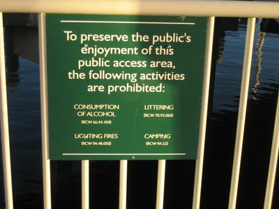 Another sign.  No lighting fires or camping!