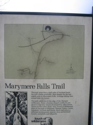 We were off on the Marymere Falls Trail!  Something like...